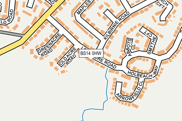 BS14 0HW map - OS OpenMap – Local (Ordnance Survey)