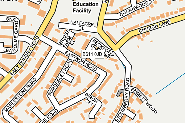 BS14 0JD map - OS OpenMap – Local (Ordnance Survey)