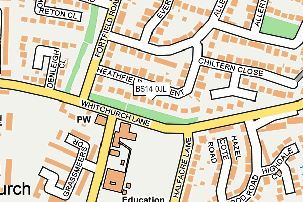 BS14 0JL map - OS OpenMap – Local (Ordnance Survey)