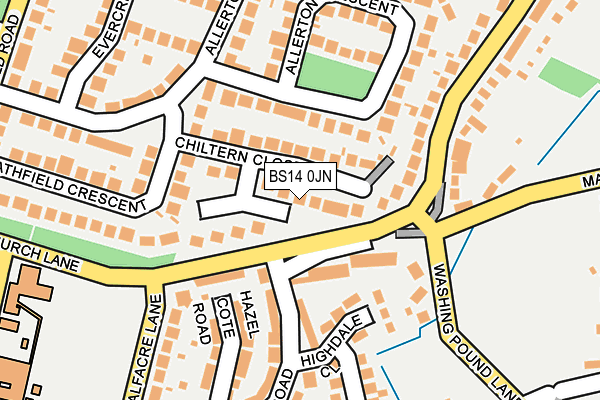 BS14 0JN map - OS OpenMap – Local (Ordnance Survey)