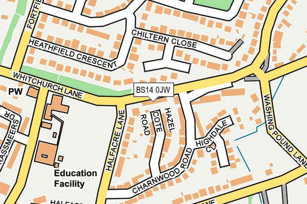 BS14 0JW map - OS OpenMap – Local (Ordnance Survey)