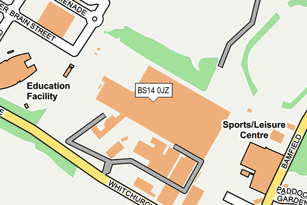 BS14 0JZ map - OS OpenMap – Local (Ordnance Survey)