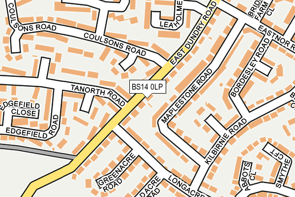 BS14 0LP map - OS OpenMap – Local (Ordnance Survey)