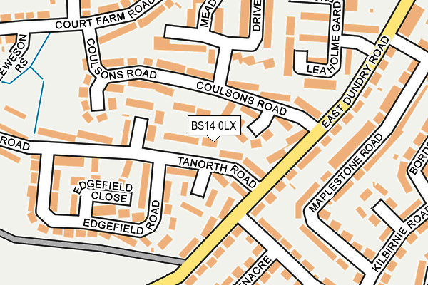 BS14 0LX map - OS OpenMap – Local (Ordnance Survey)