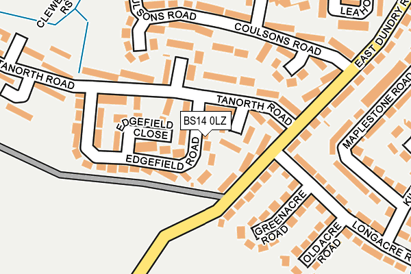 BS14 0LZ map - OS OpenMap – Local (Ordnance Survey)
