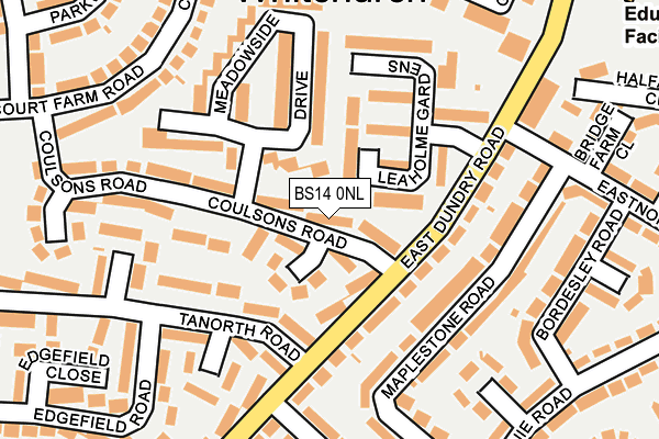 BS14 0NL map - OS OpenMap – Local (Ordnance Survey)