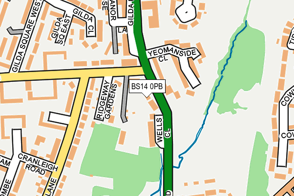 BS14 0PB map - OS OpenMap – Local (Ordnance Survey)