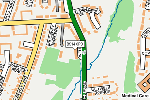 BS14 0PD map - OS OpenMap – Local (Ordnance Survey)