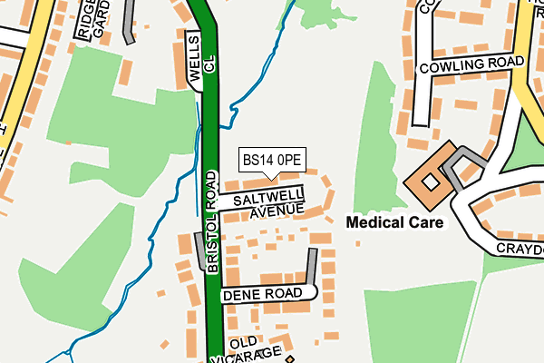 BS14 0PE map - OS OpenMap – Local (Ordnance Survey)