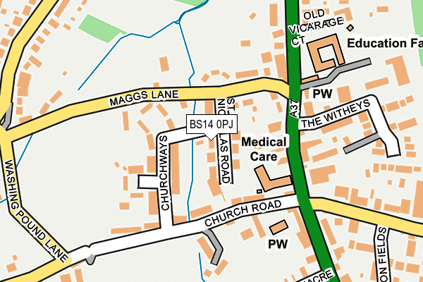 BS14 0PJ map - OS OpenMap – Local (Ordnance Survey)