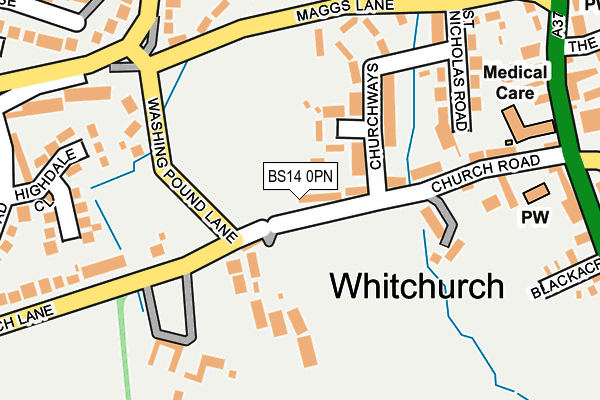 BS14 0PN map - OS OpenMap – Local (Ordnance Survey)