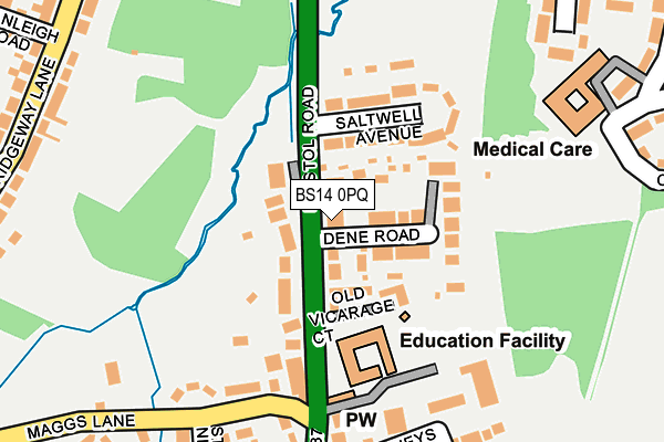 BS14 0PQ map - OS OpenMap – Local (Ordnance Survey)