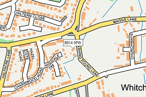 BS14 0PW map - OS OpenMap – Local (Ordnance Survey)