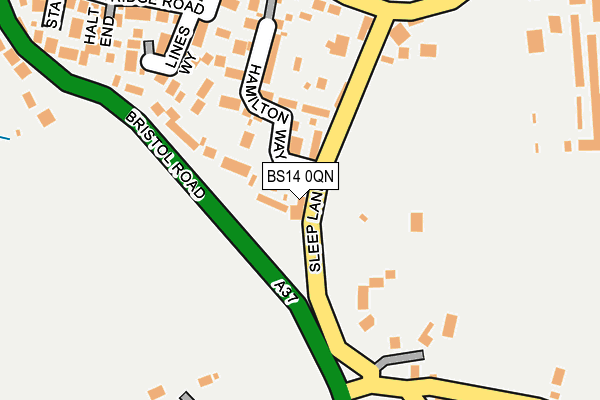 BS14 0QN map - OS OpenMap – Local (Ordnance Survey)