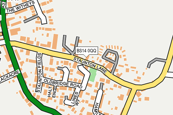 BS14 0QQ map - OS OpenMap – Local (Ordnance Survey)