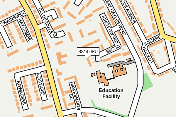 BS14 0RU map - OS OpenMap – Local (Ordnance Survey)