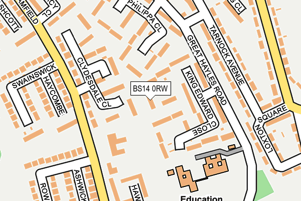 BS14 0RW map - OS OpenMap – Local (Ordnance Survey)