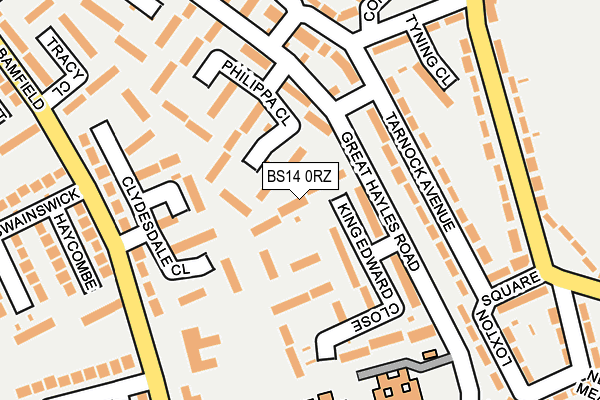 BS14 0RZ map - OS OpenMap – Local (Ordnance Survey)