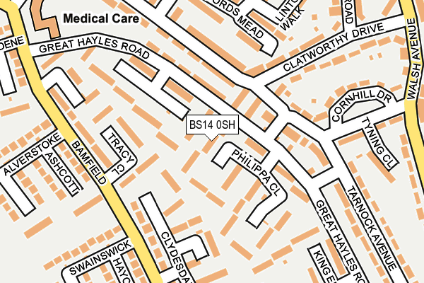 BS14 0SH map - OS OpenMap – Local (Ordnance Survey)