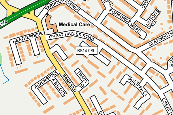 BS14 0SL map - OS OpenMap – Local (Ordnance Survey)