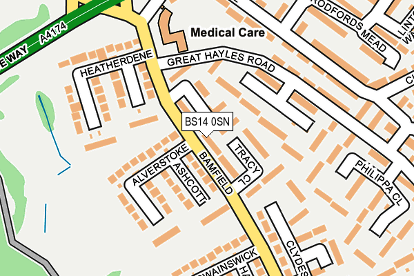 BS14 0SN map - OS OpenMap – Local (Ordnance Survey)