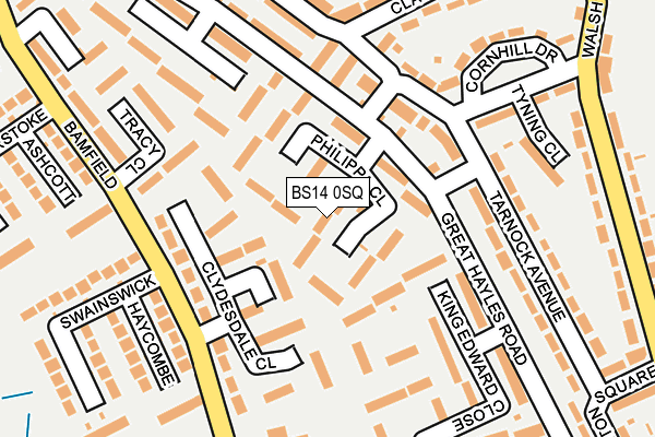 BS14 0SQ map - OS OpenMap – Local (Ordnance Survey)