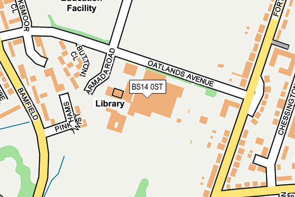 BS14 0ST map - OS OpenMap – Local (Ordnance Survey)