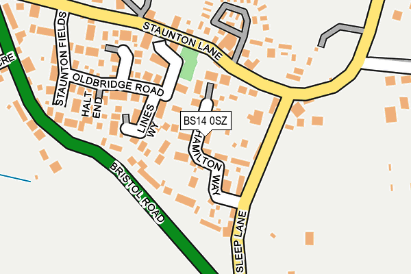 BS14 0SZ map - OS OpenMap – Local (Ordnance Survey)