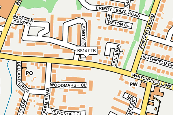 BS14 0TB map - OS OpenMap – Local (Ordnance Survey)