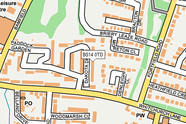 BS14 0TD map - OS OpenMap – Local (Ordnance Survey)