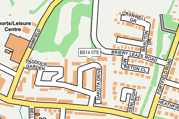 BS14 0TE map - OS OpenMap – Local (Ordnance Survey)