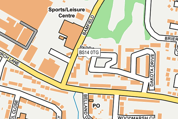 BS14 0TG map - OS OpenMap – Local (Ordnance Survey)