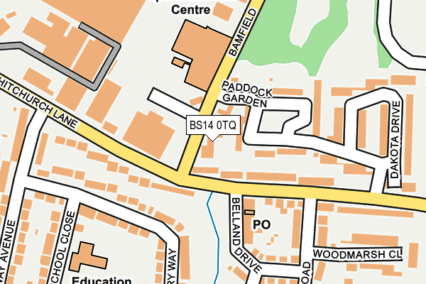 BS14 0TQ map - OS OpenMap – Local (Ordnance Survey)