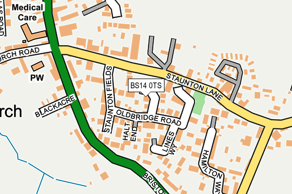 BS14 0TS map - OS OpenMap – Local (Ordnance Survey)