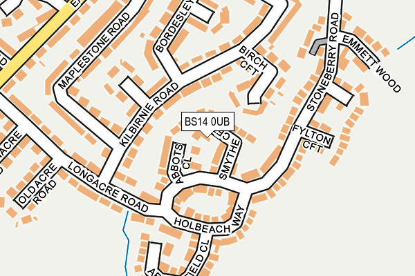 BS14 0UB map - OS OpenMap – Local (Ordnance Survey)