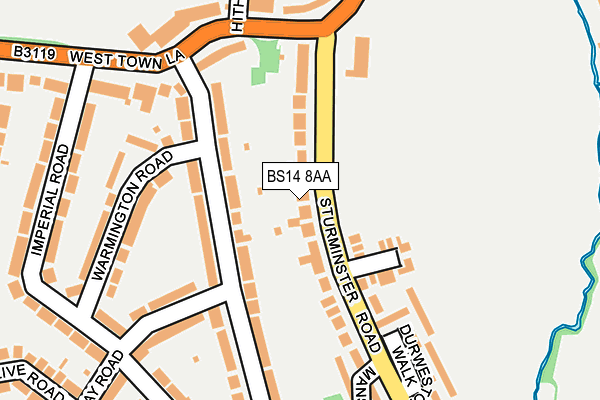 BS14 8AA map - OS OpenMap – Local (Ordnance Survey)