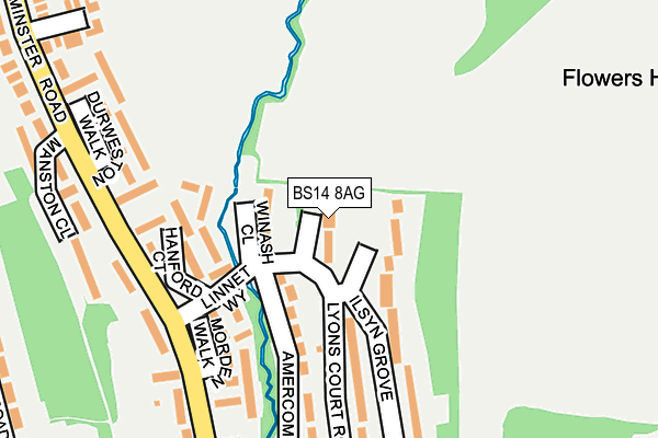 BS14 8AG map - OS OpenMap – Local (Ordnance Survey)