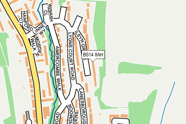 BS14 8AH map - OS OpenMap – Local (Ordnance Survey)