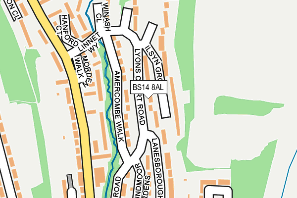 BS14 8AL map - OS OpenMap – Local (Ordnance Survey)