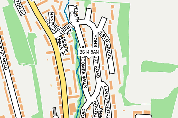 BS14 8AN map - OS OpenMap – Local (Ordnance Survey)