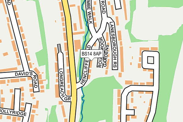 BS14 8AP map - OS OpenMap – Local (Ordnance Survey)
