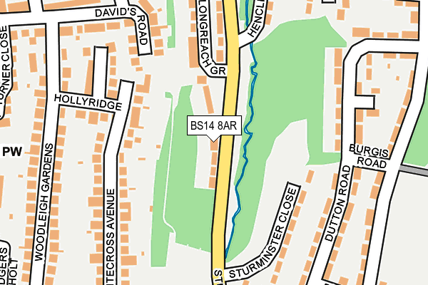 BS14 8AR map - OS OpenMap – Local (Ordnance Survey)