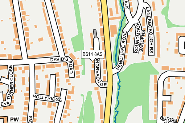 BS14 8AS map - OS OpenMap – Local (Ordnance Survey)