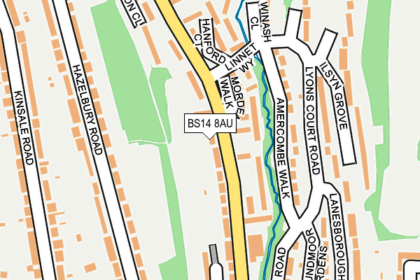 BS14 8AU map - OS OpenMap – Local (Ordnance Survey)