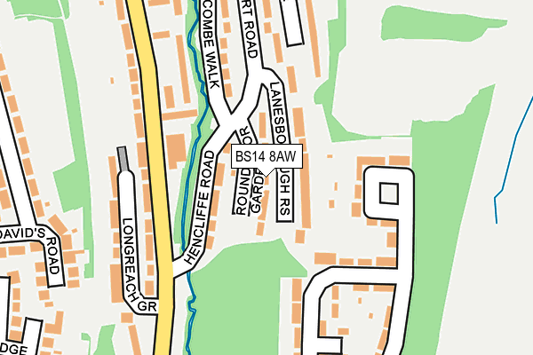 BS14 8AW map - OS OpenMap – Local (Ordnance Survey)