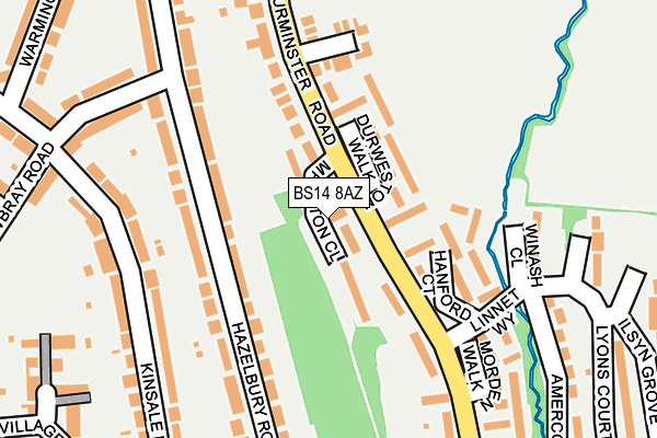 BS14 8AZ map - OS OpenMap – Local (Ordnance Survey)