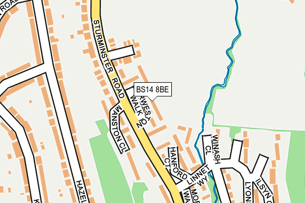 BS14 8BE map - OS OpenMap – Local (Ordnance Survey)