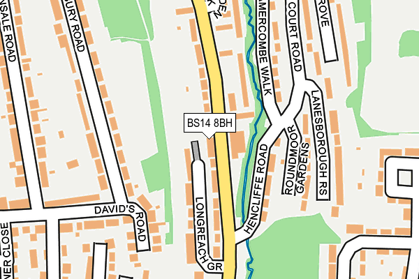 BS14 8BH map - OS OpenMap – Local (Ordnance Survey)