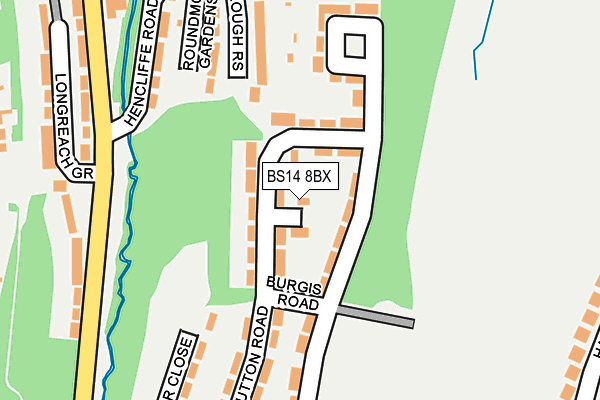 BS14 8BX map - OS OpenMap – Local (Ordnance Survey)