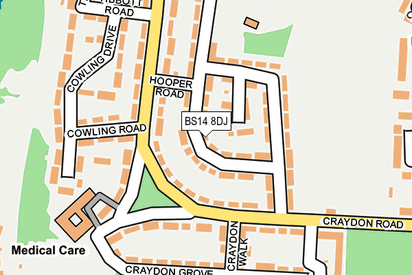 BS14 8DJ map - OS OpenMap – Local (Ordnance Survey)